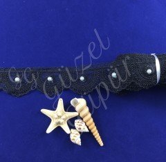 TGİT 12300-2 İnci Taşlı Tülgrek Siyah