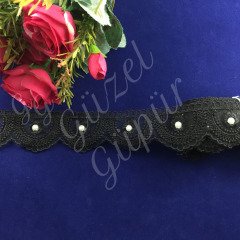 TGİT 12300-2 İnci Taşlı Tülgrek Siyah