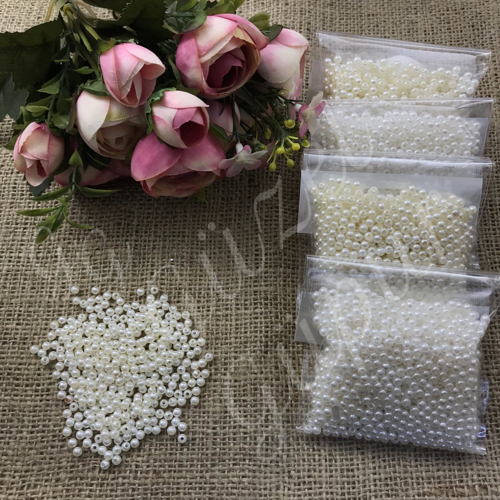 İnci Boncuk 4mm. (0,35 gr.) Krem