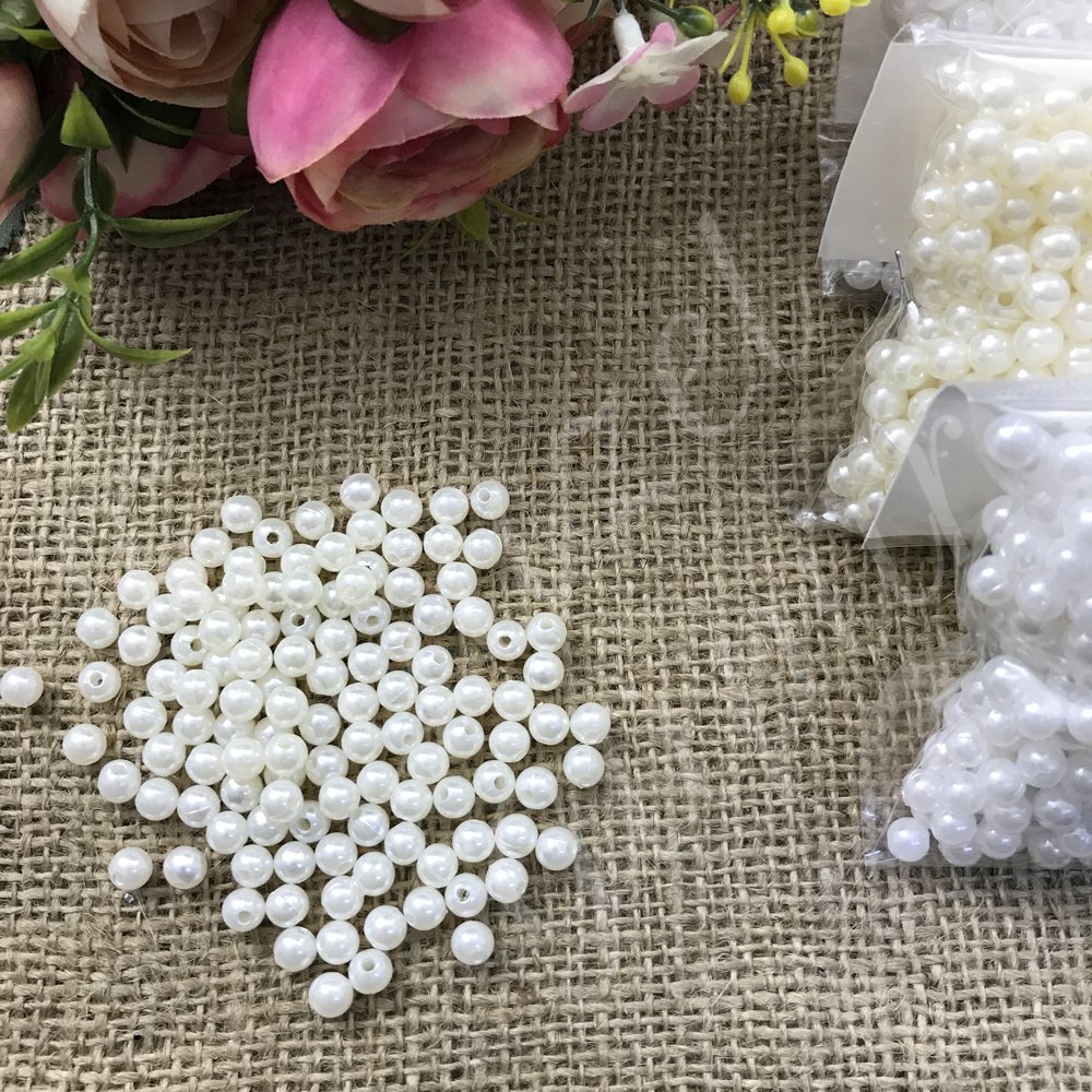 İnci Boncuk 6mm. (0.40gr) Krem